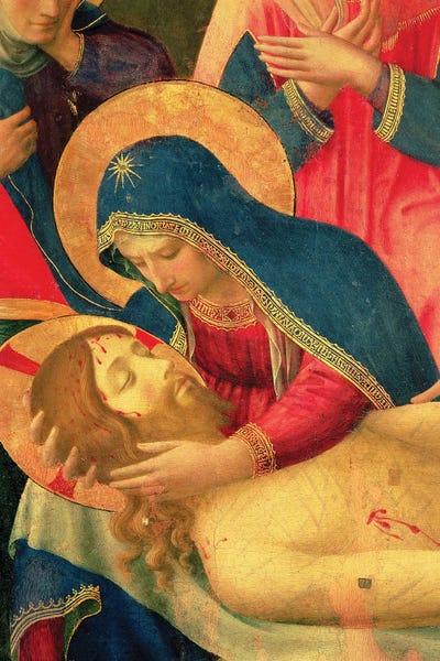 Renaissance: Detail Of The Virgin Mary Holding Christ, Lamentation Over The Dead Christ, c.1436-40 by Fra Angelico