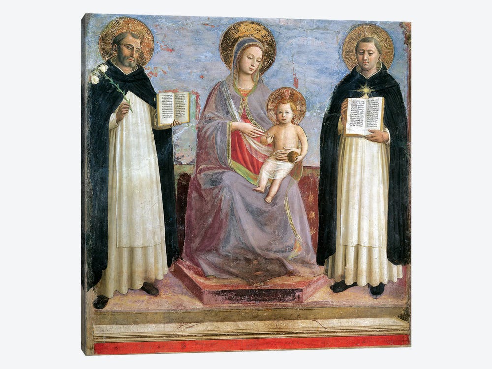 The Virgin And Child With St. Dominic And St. Thomas Aquinas, 1424-30 by Fra Angelico 1-piece Canvas Art Print