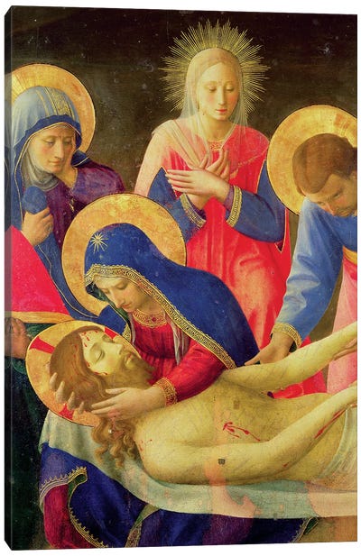 Lamentation Over The Dead Christ, 1436-41 Canvas Art Print - Group Art