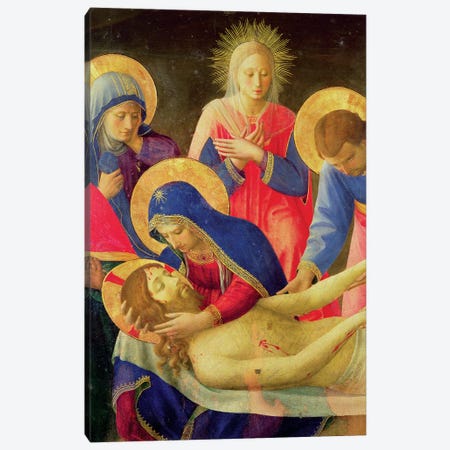 Lamentation Over The Dead Christ, 1436-41 Canvas Print #FRA7} by Fra Angelico Canvas Art Print