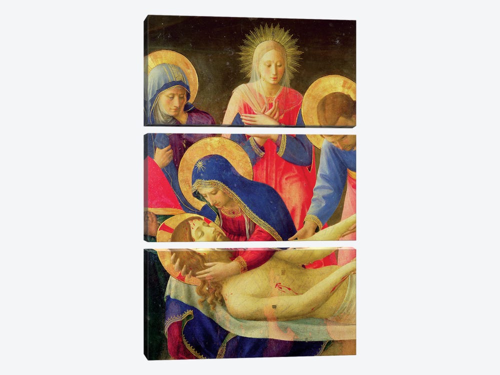 Lamentation Over The Dead Christ, 1436-41 by Fra Angelico 3-piece Canvas Print