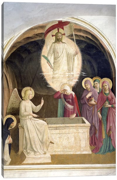 The Resurrection Of Christ And The Pious Women At The Sepulchre, 1442 Canvas Art Print - Christian Art