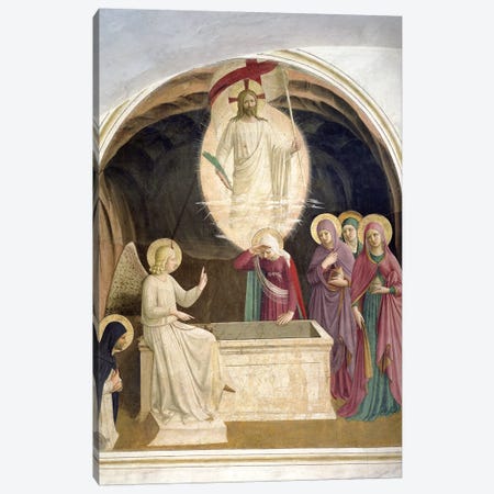 The Resurrection Of Christ And The Pious Women At The Sepulchre, 1442 Canvas Print #FRA8} by Fra Angelico Canvas Artwork