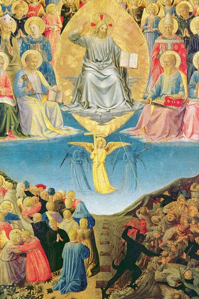 Fra Angelico: Detail Of Last Judgement, Palazzo Barberini Triptych by Fra Angelico