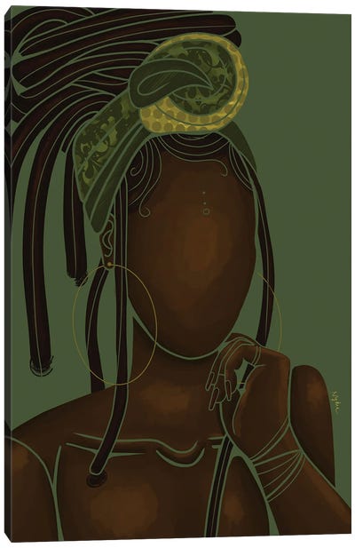 Natural Canvas Art Print - Colored Afros Art