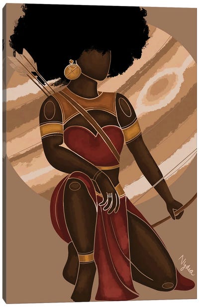 Sagittarius Canvas Art Print - Colored Afros Art