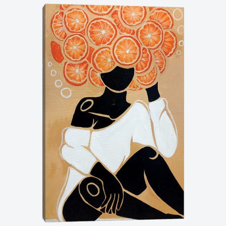 Tangerine Canvas Print #FRC19} by Colored Afros Art Canvas Print