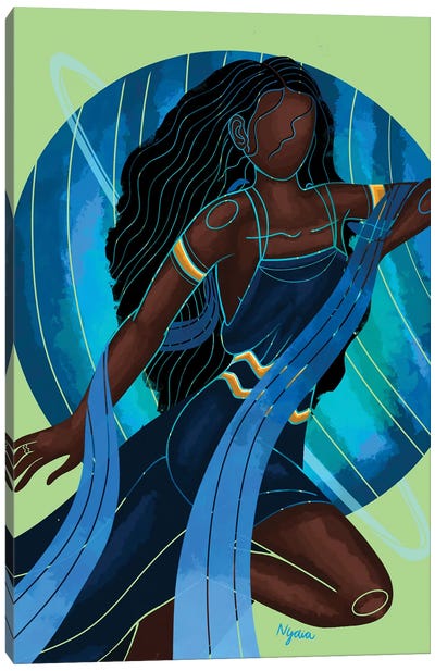 Aquarius Canvas Art Print - Colored Afros Art