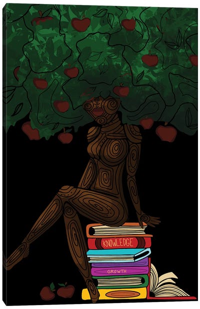 Tree Of Knowledge Canvas Art Print - Colored Afros Art