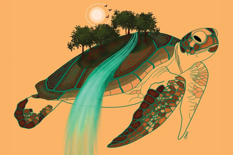 Turtle Island by NydiaDraws wall art