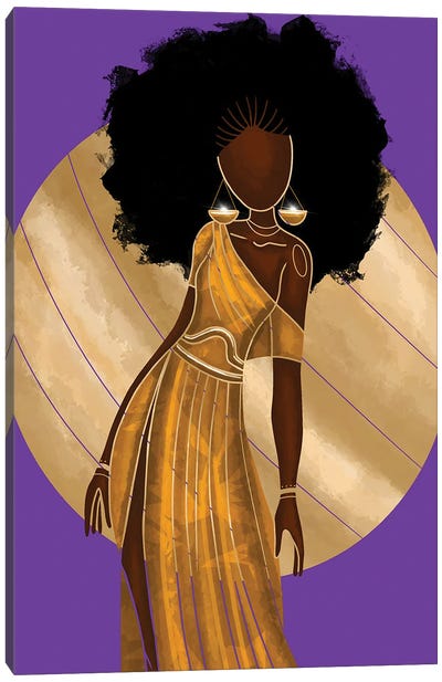 Libra Canvas Art Print - Colored Afros Art
