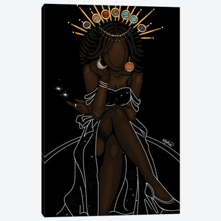 Celestial Goddess Canvas Print #FRC29} by Colored Afros Art Canvas Wall Art