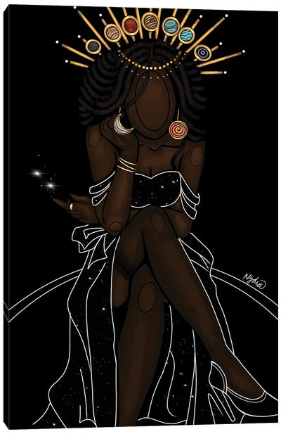 Celestial Goddess Canvas Art Print - Astrology Art
