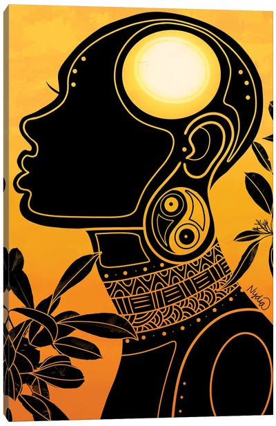 Energy Canvas Art Print - Colored Afros Art