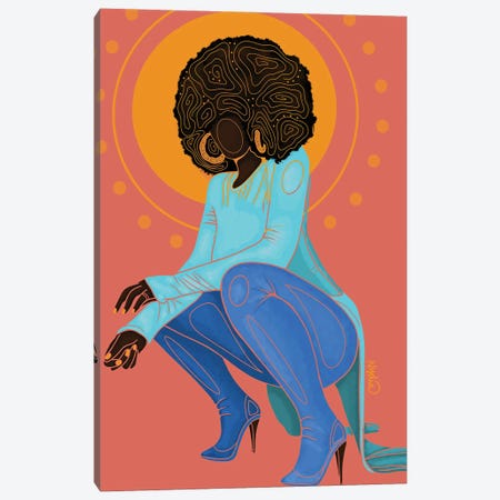 Poppin Canvas Print #FRC36} by Colored Afros Art Canvas Wall Art