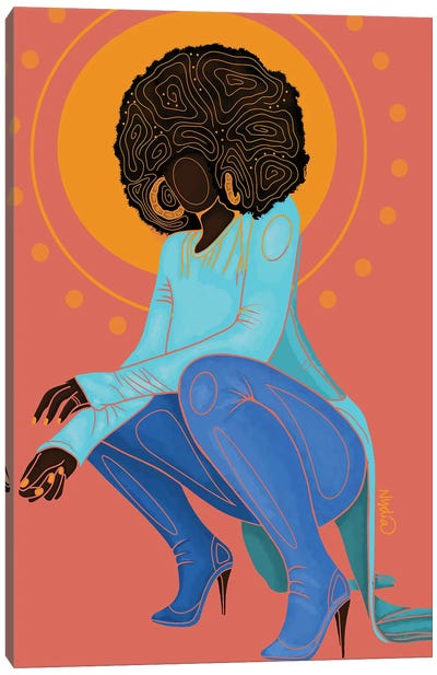 Poppin Canvas Art Print - Colored Afros Art