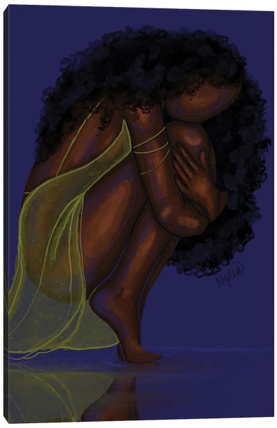 Reflection Canvas Art Print - Colored Afros Art