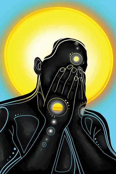 Blue by NydiaDraws framed wall art