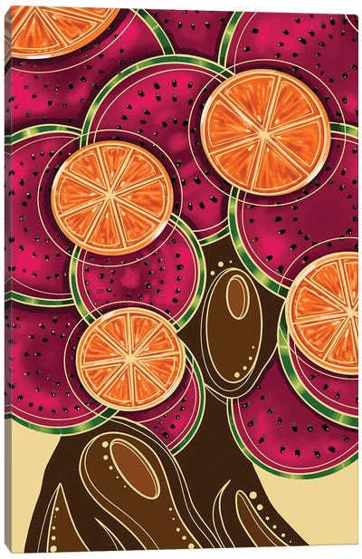 Fruity Fro Canvas Art Print - Oranges