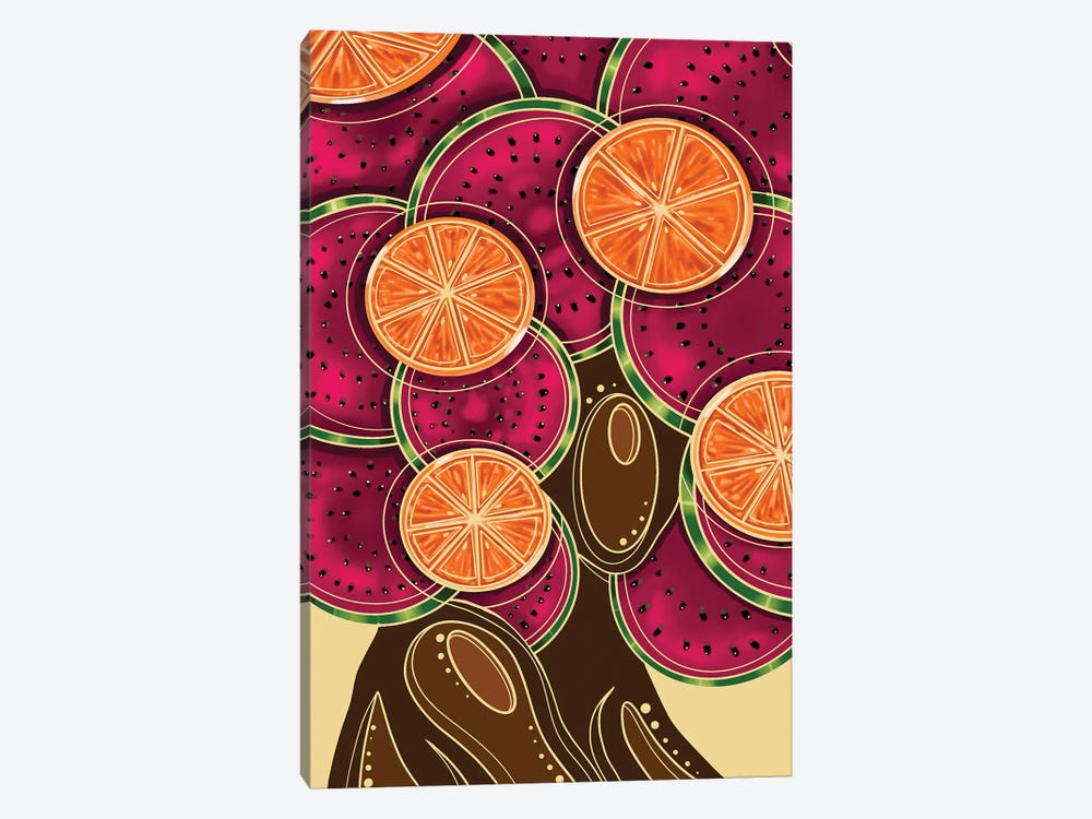 Fruity Fro by NydiaDraws 1-piece Canvas Print