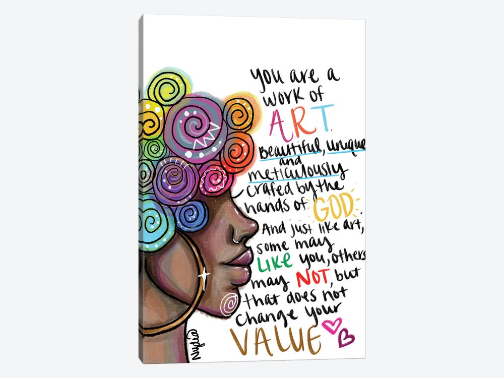 A Message by Colored Afros Art 1-piece Canvas Art