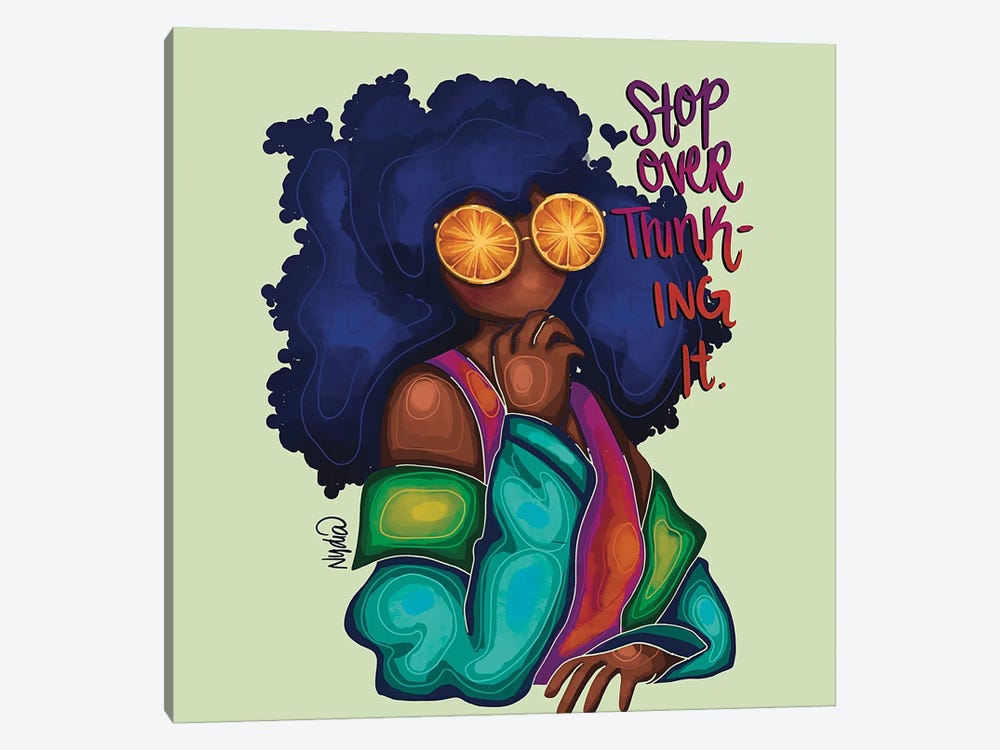 Stop Overthinking by NydiaDraws 1-piece Canvas Art Print