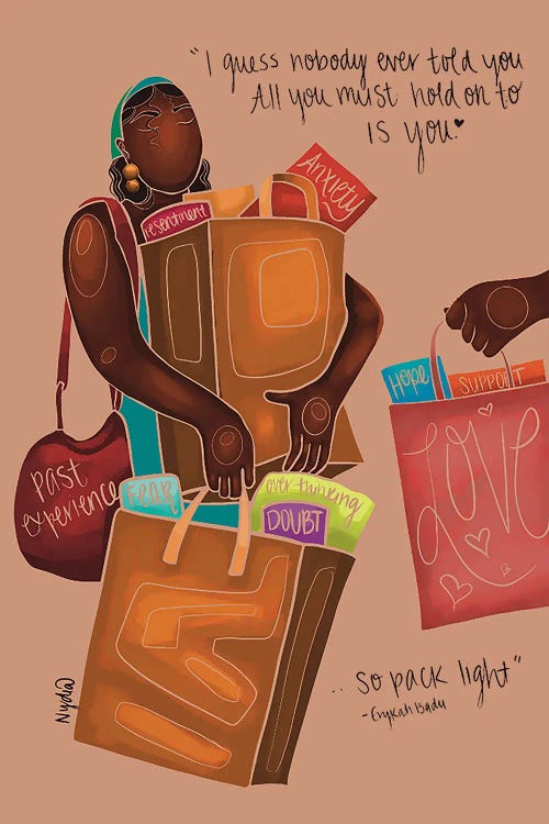 Bag Lady by NydiaDraws wall art