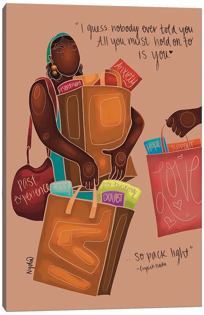 Bag Lady Canvas Art Print - NydiaDraws