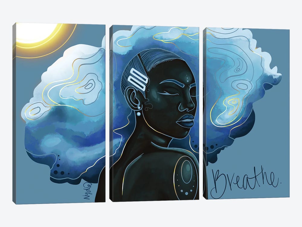 Just Breathe by NydiaDraws 3-piece Canvas Artwork
