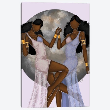 Gemini Canvas Print #FRC6} by Colored Afros Art Art Print