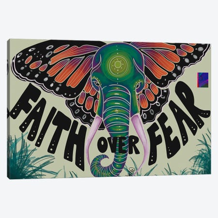 Faith Over Fear Canvas Print #FRC73} by NydiaDraws Canvas Art Print