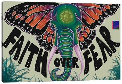 Faith Over Fear Canvas Art Print - Monarch Butterflies