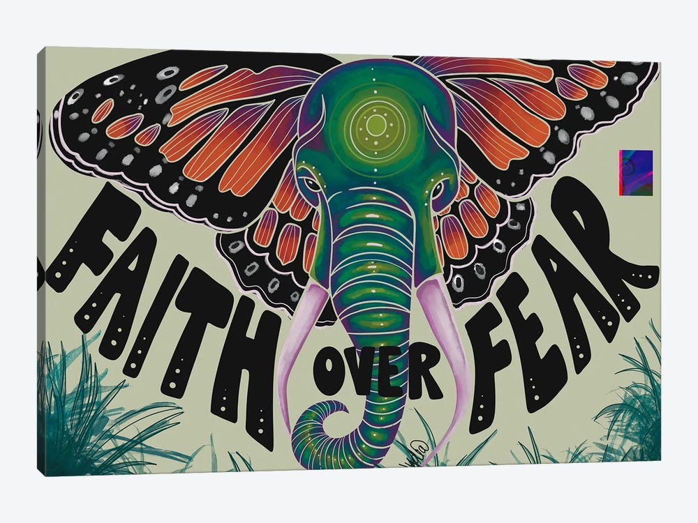 Faith Over Fear by NydiaDraws 1-piece Canvas Artwork