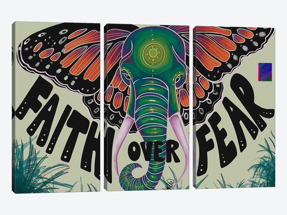 Faith Over Fear by NydiaDraws 3-piece Canvas Wall Art