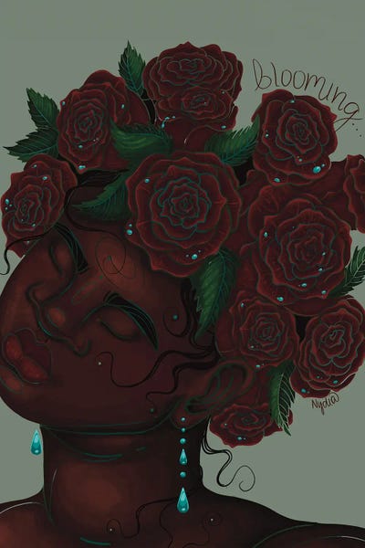 Blooming by NydiaDraws framed wall art