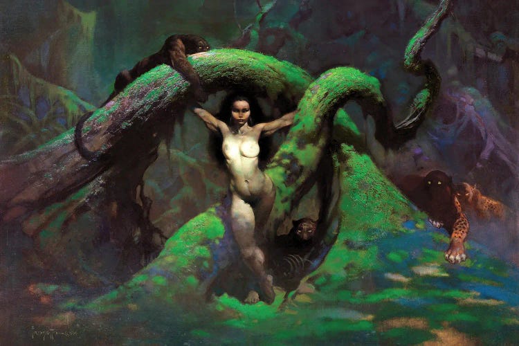 Cat Girl II by Frank Frazetta wall art