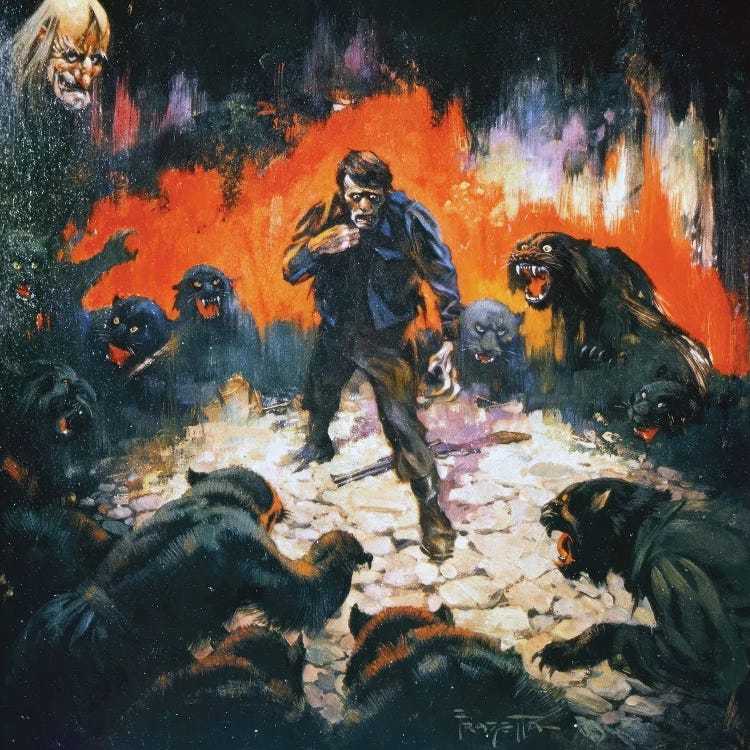 Circle Of Terror by Frank Frazetta wall art