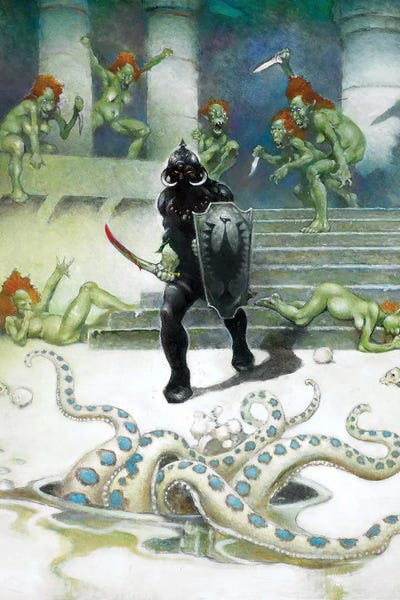 Death Dealer VII by Frank Frazetta multi panel art
