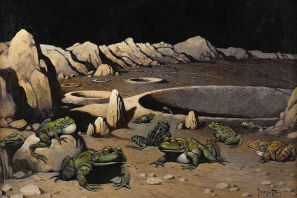 Frogs: Frogs On The Moon by Frank Frazetta