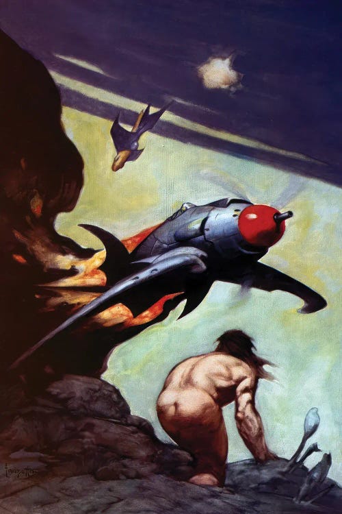 God From The Sky by Frank Frazetta wall art