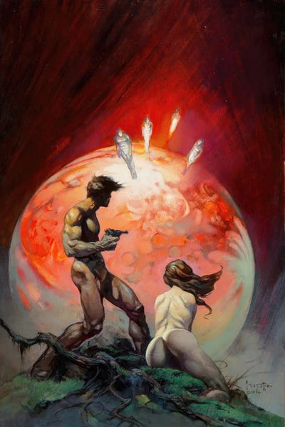 Illuminated Oil Paintings: Red Planet by Frank Frazetta