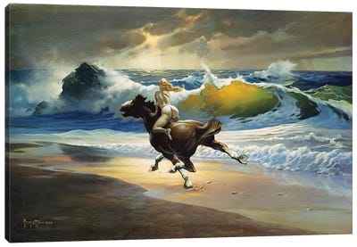 Wild Ride Canvas Art Print - Horseback Art