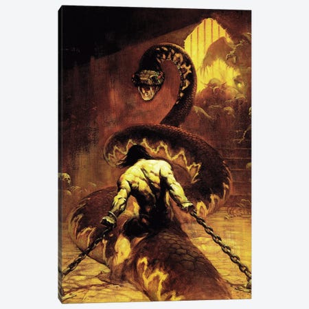 Chained Canvas Print #FRF17} by Frank Frazetta Canvas Print