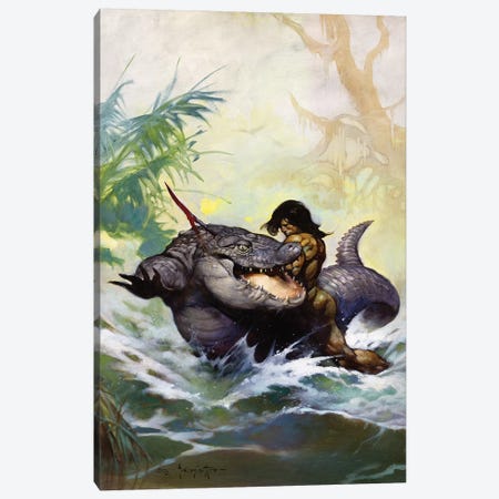 Monster Out of Time Canvas Print #FRF18} by Frank Frazetta Canvas Art