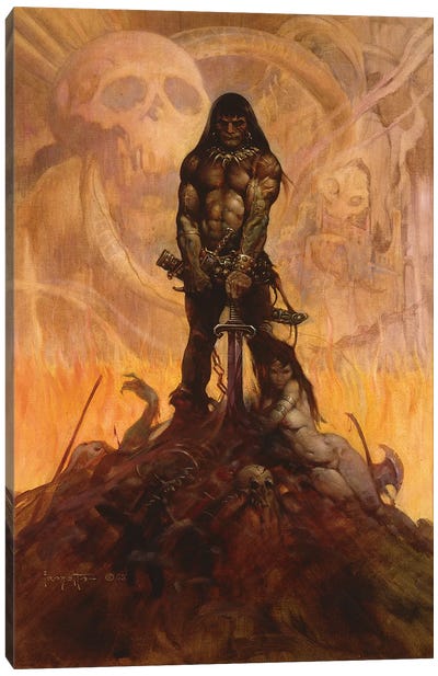 Barbarian Canvas Art Print - Fantasy, Horror & Sci-Fi Art