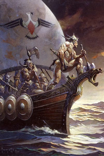 Frank Frazetta: Kane On The Golden Sea by Frank Frazetta