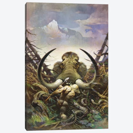 The Mammoth Canvas Print #FRF33} by Frank Frazetta Canvas Art