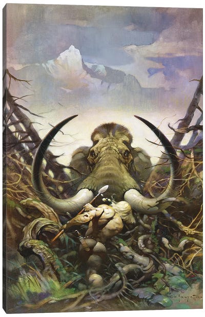 The Mammoth Canvas Art Print - Frank Frazetta