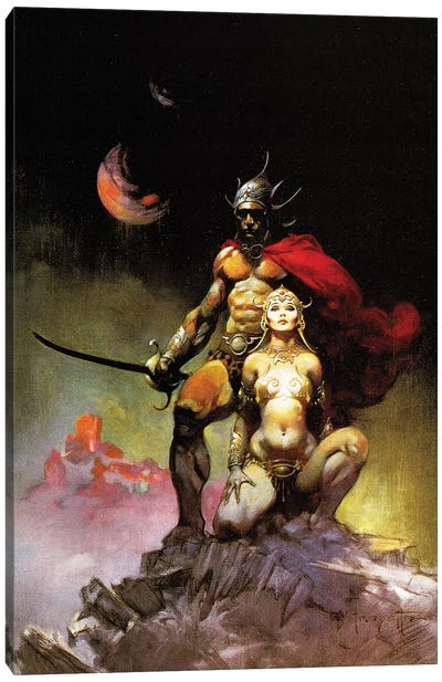 Swords Of Mars Canvas Art Print - Fantasy, Horror & Sci-Fi Art