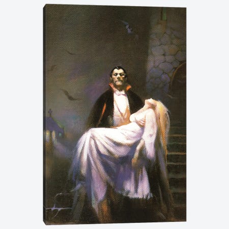 Dracula's Bride Canvas Print #FRF45} by Frank Frazetta Canvas Wall Art